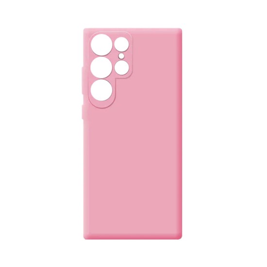 Silicone Case with Camera Shield for Samsung Galaxy S22 Ultra Pink